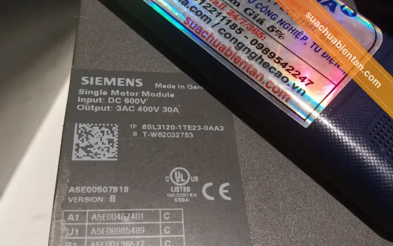 Sửa Biến tần SIEMENS SINAMICS 6SL3120-1TE23-0AA3